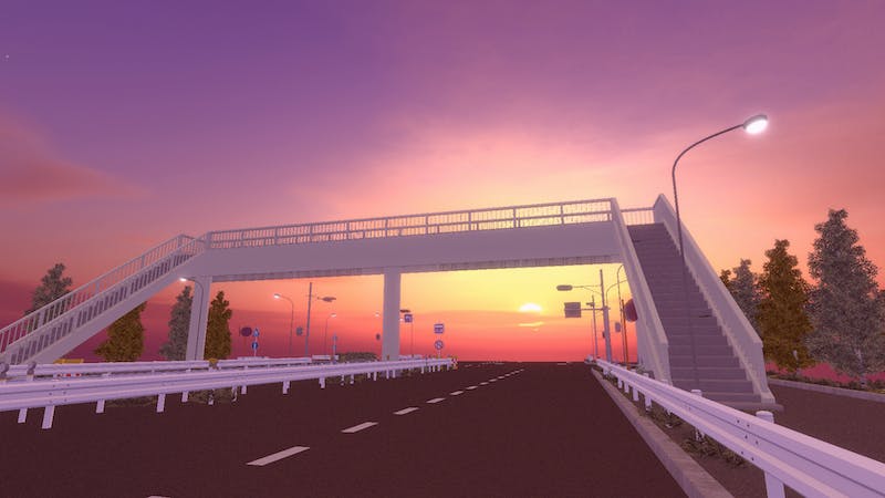 夕日の見える歩道橋のアイキャッチ画像